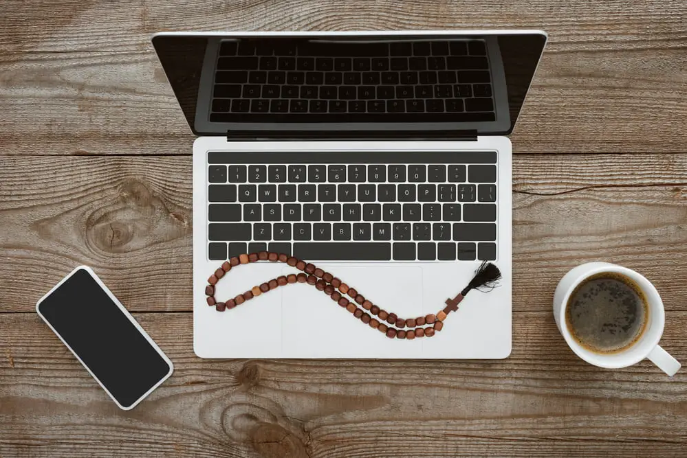 Rosary beads and computer