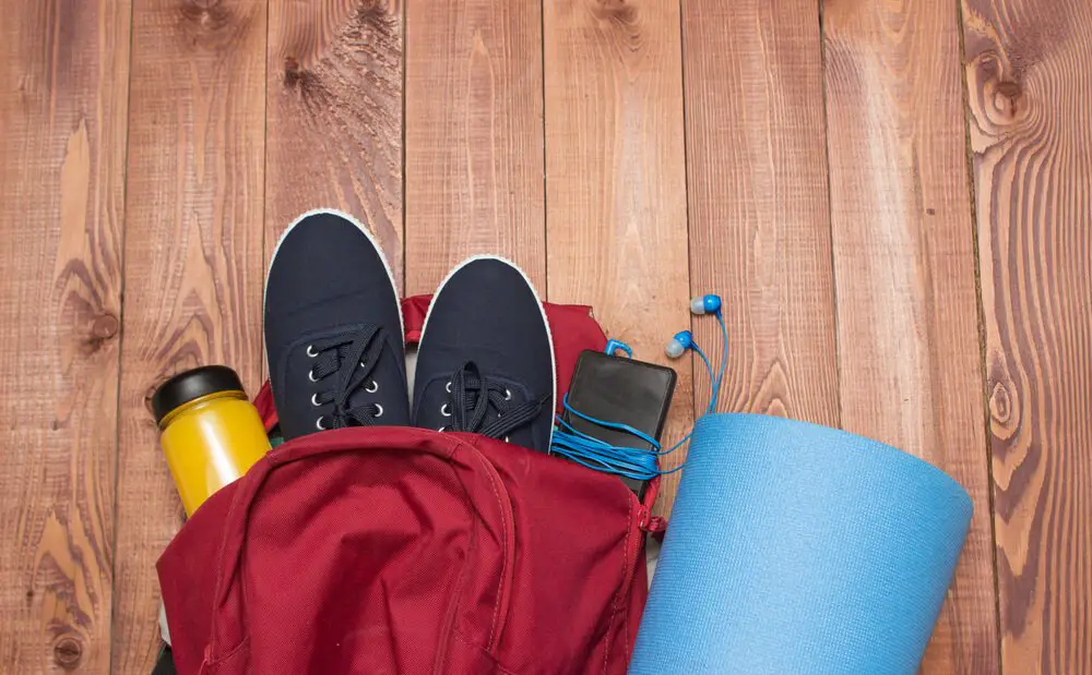 Backpack with sports equipment